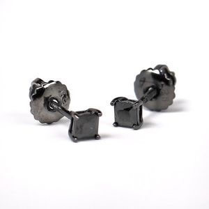 Grant Street 4mm Black Diamond Stud Earrings